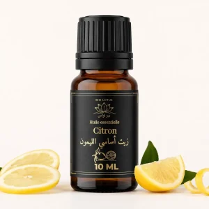 زيت الليمون العطري من بيو لوتس مع شرائح ليمون طازجة