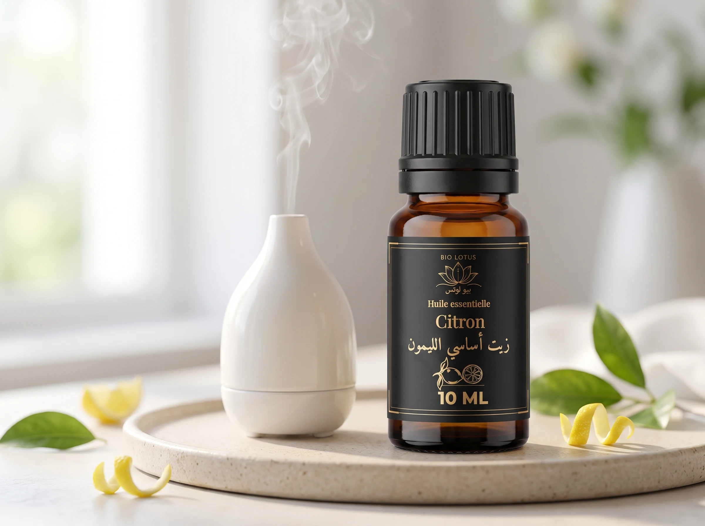 نشر زيت الليمون العطري لأجواء منعشة ومشرقة